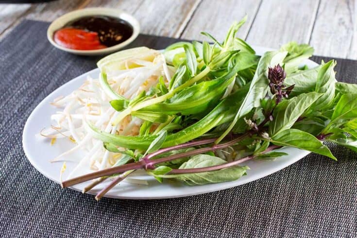 Pho with herbs